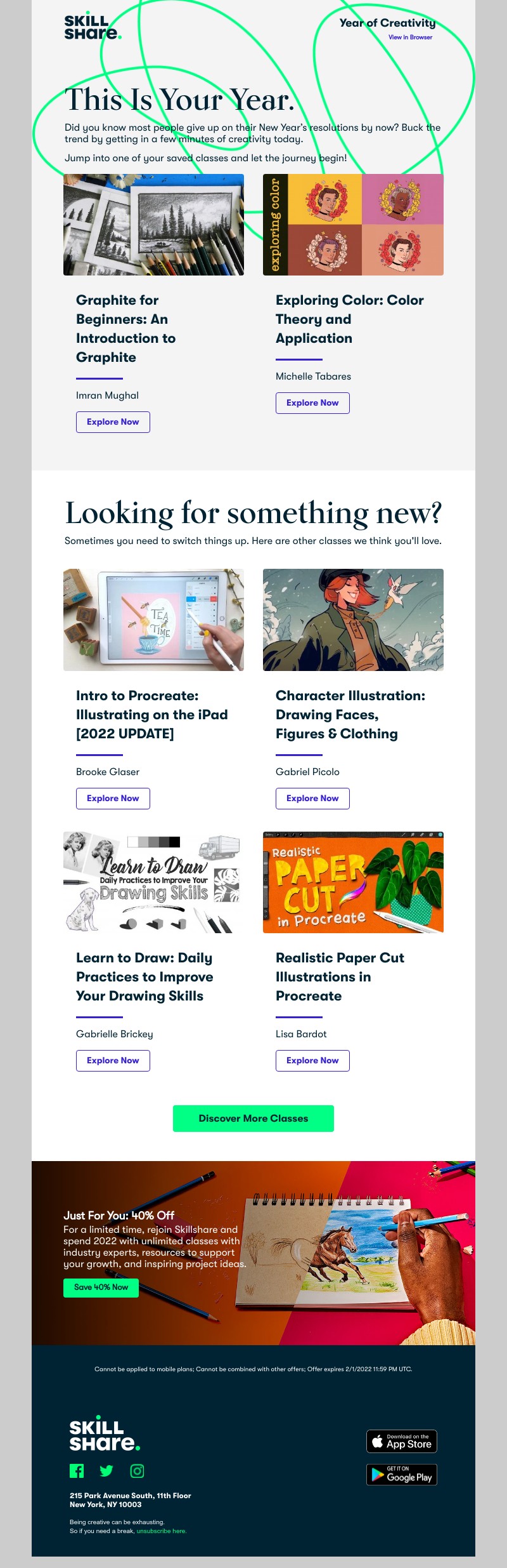 Skillshare - Classes to Make This Your Year of Creativity