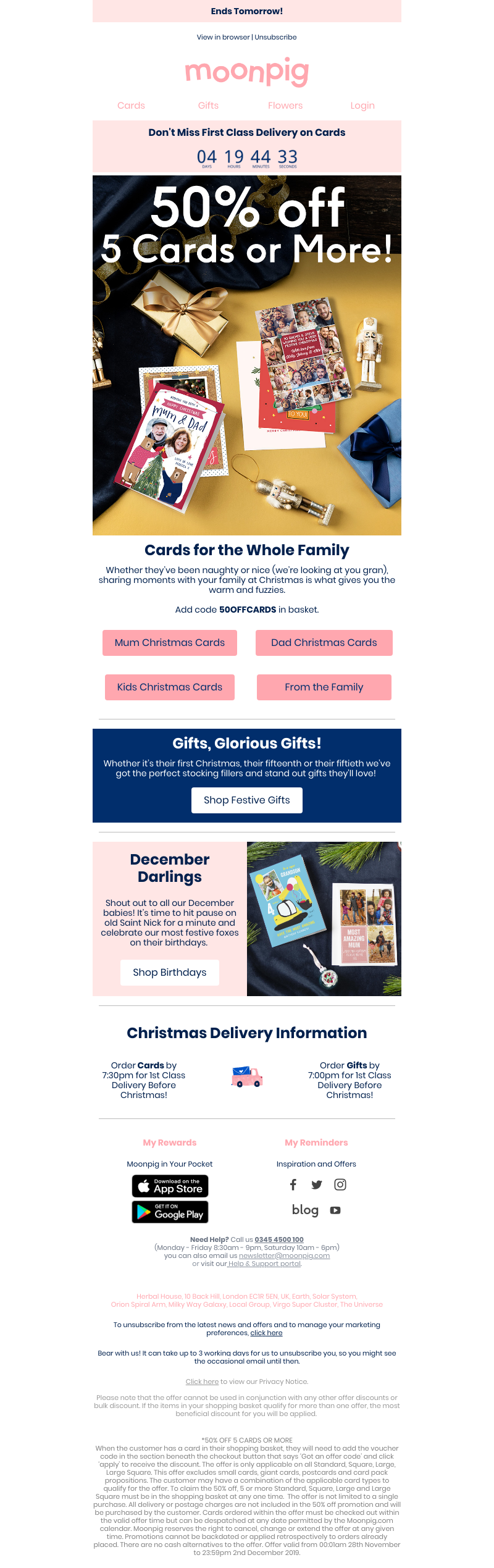 Moonpig - 💥 (A Christmas treat) 50% off 5 cards or more! 💥
