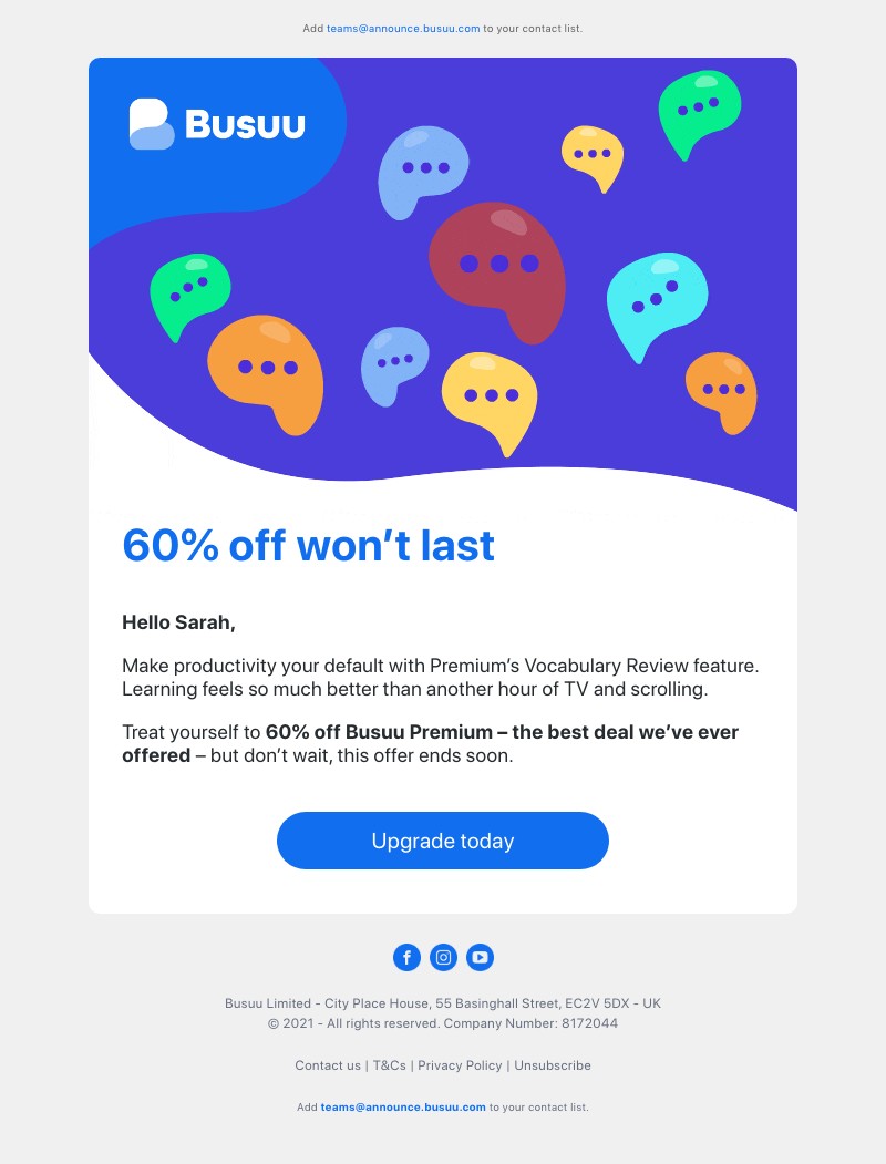 Busuu - Get 60% off before it’s gone 🙀 Our best deal ever ends soon 