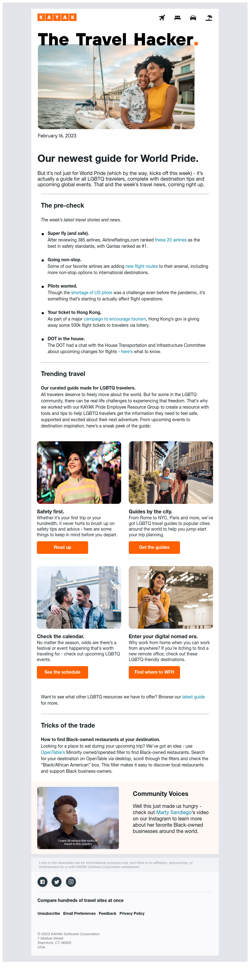 Kayak - Our latest guide is here in time for World Pride 🏳️‍🌈