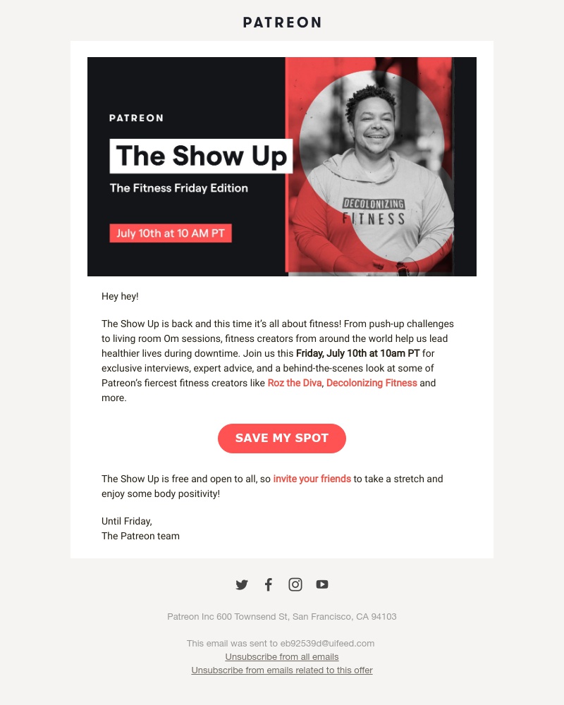 Patreon - 💪 Add some Fit to your Fri with #TheShowUp