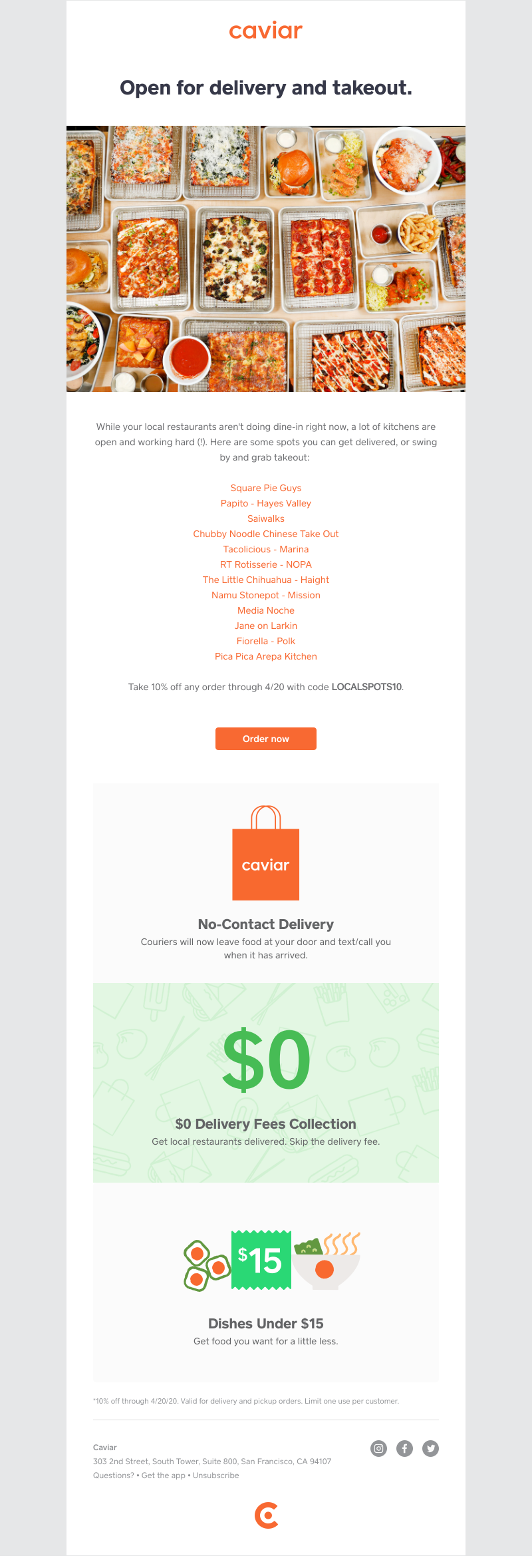  - Hey, these restaurants are open for delivery/takeout