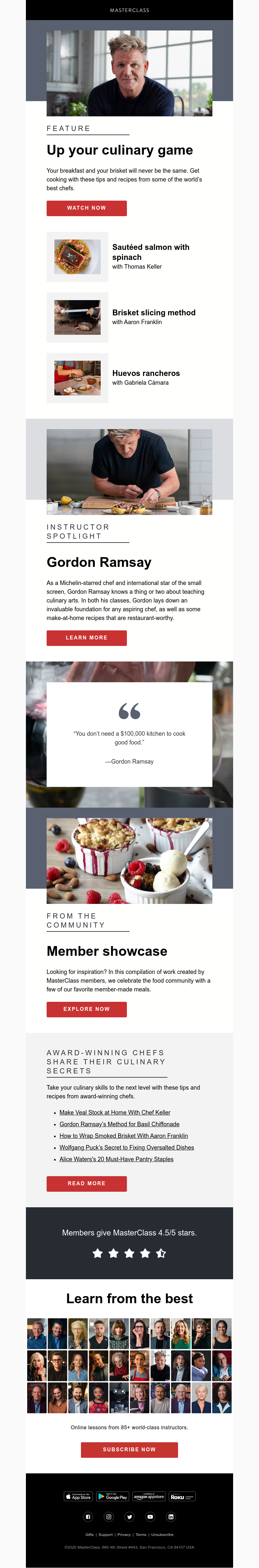  - Culinary legends share their secrets