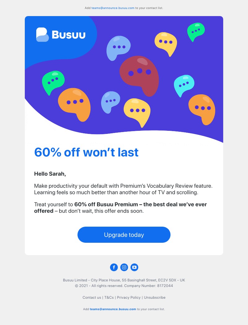 Busuu - It’s your lucky day 🧚‍♂️ The 60% off Premium fairy is here 