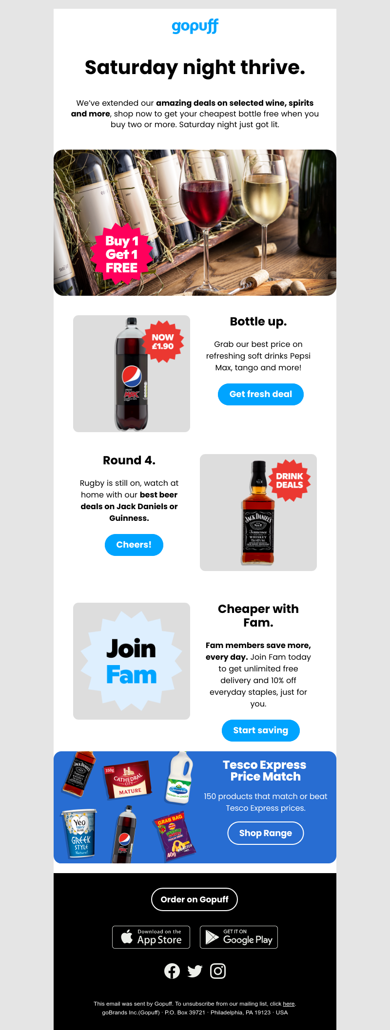 Gopuff - Another round of BIG deals. Save on drinks delivered!