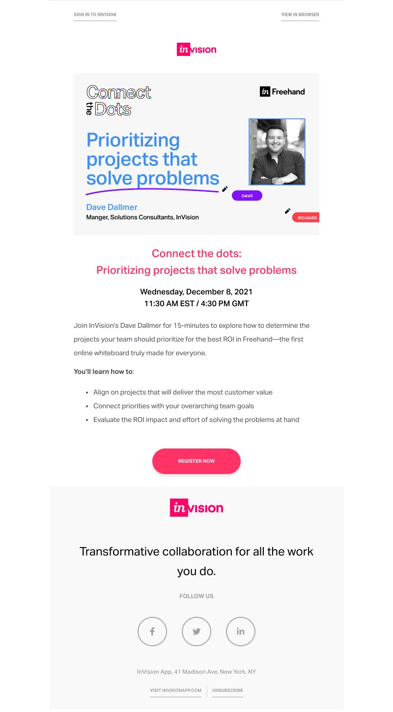InVision - Upcoming webinar: Your problems, prioritized