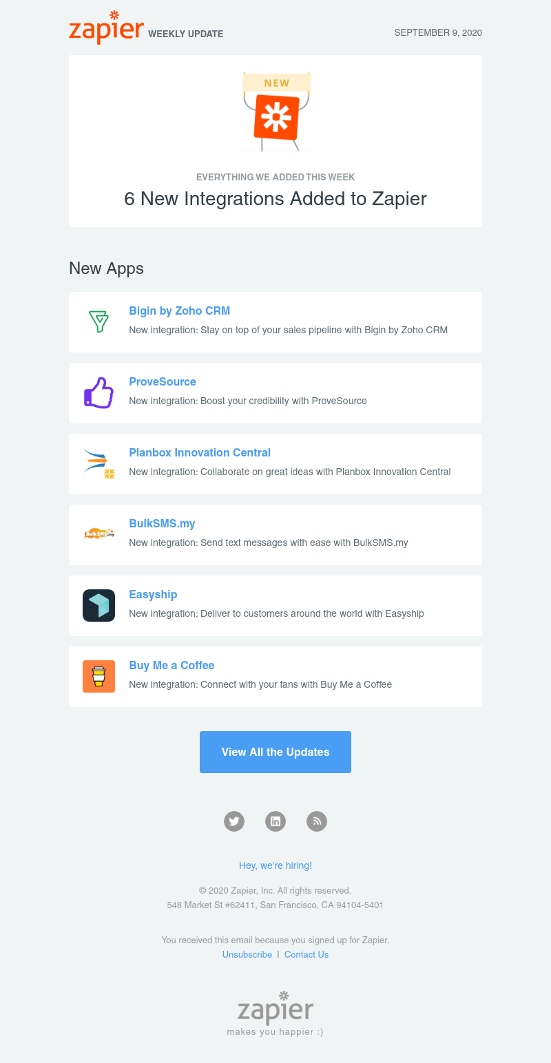 Zapier - 🚀 6 new integrations added to Zapier