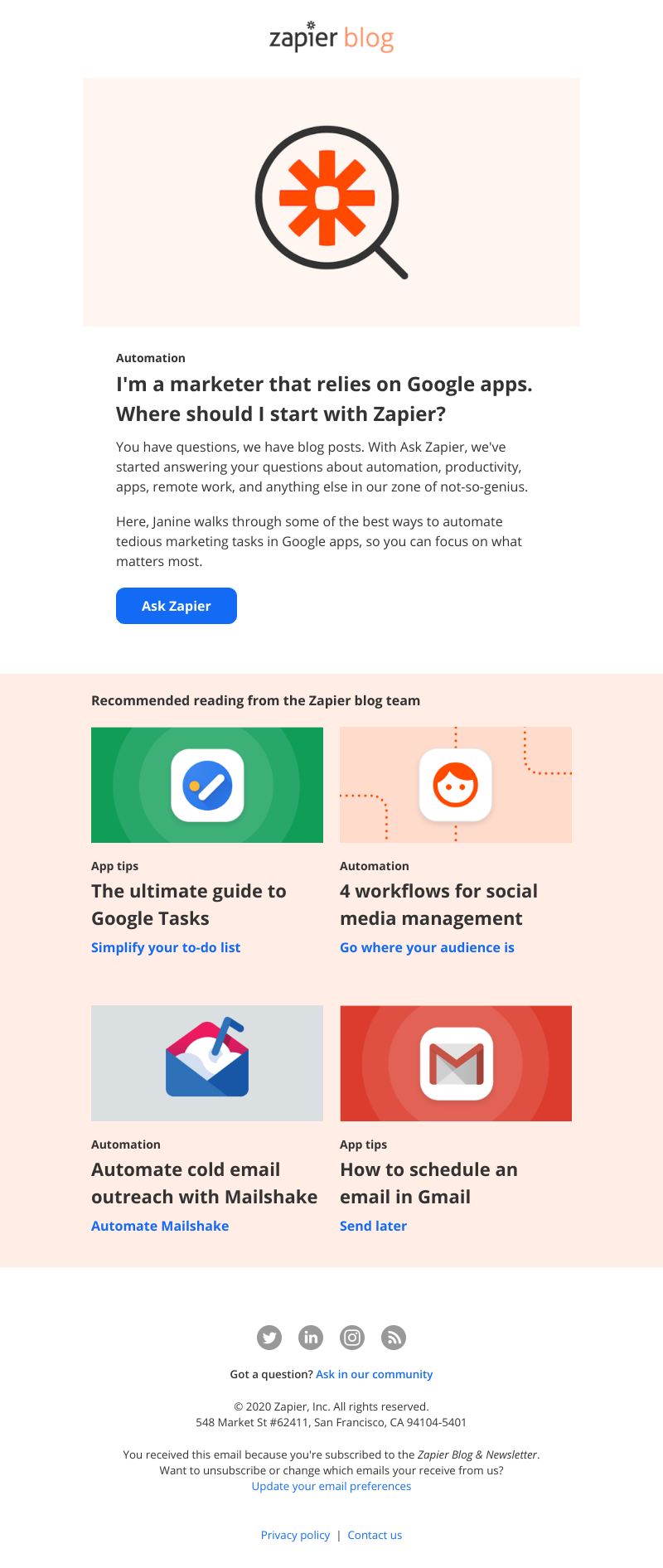 Zapier - Automating Google apps for marketing: Where should you start?