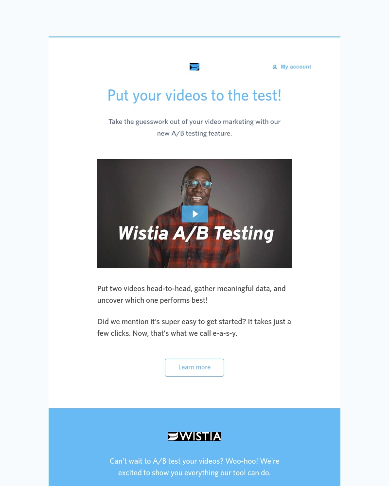Wistia - Ah, that new feature smell. A/B testing is here! 🎉