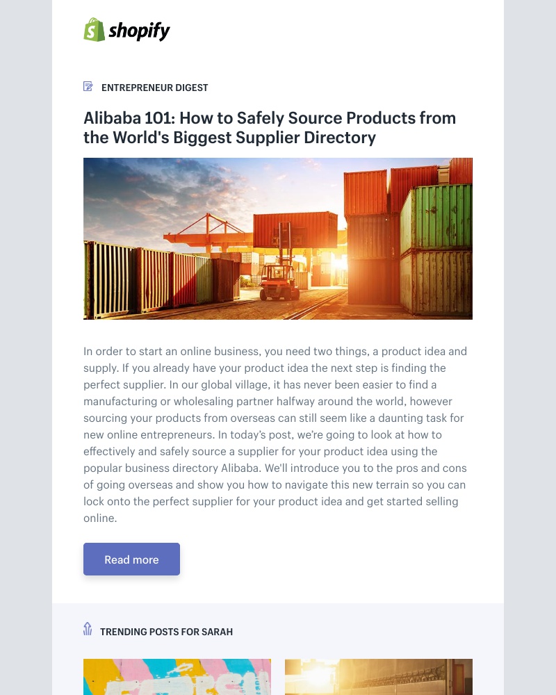 Shopify - Alibaba 101: How to Safely Source Products from the World's Biggest Supplier Directory