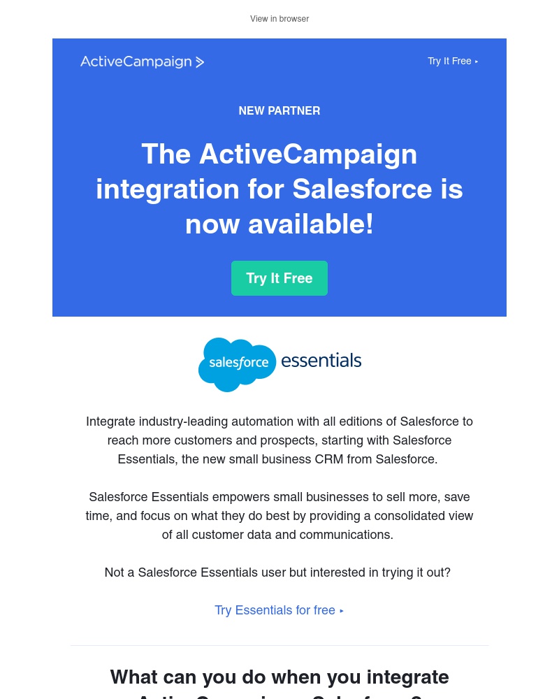  - Align sales + marketing with ActiveCampaign and Salesforce