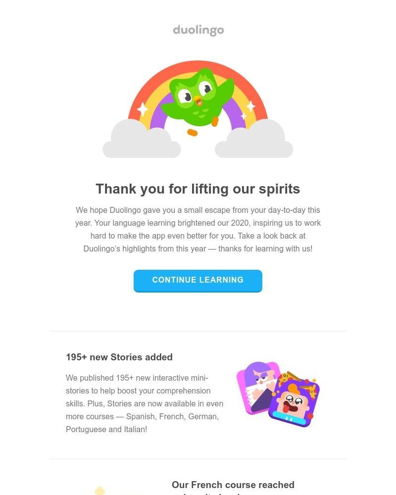 Duolingo - 🌟 All the 2020 highlights, from Stories to university-level learning