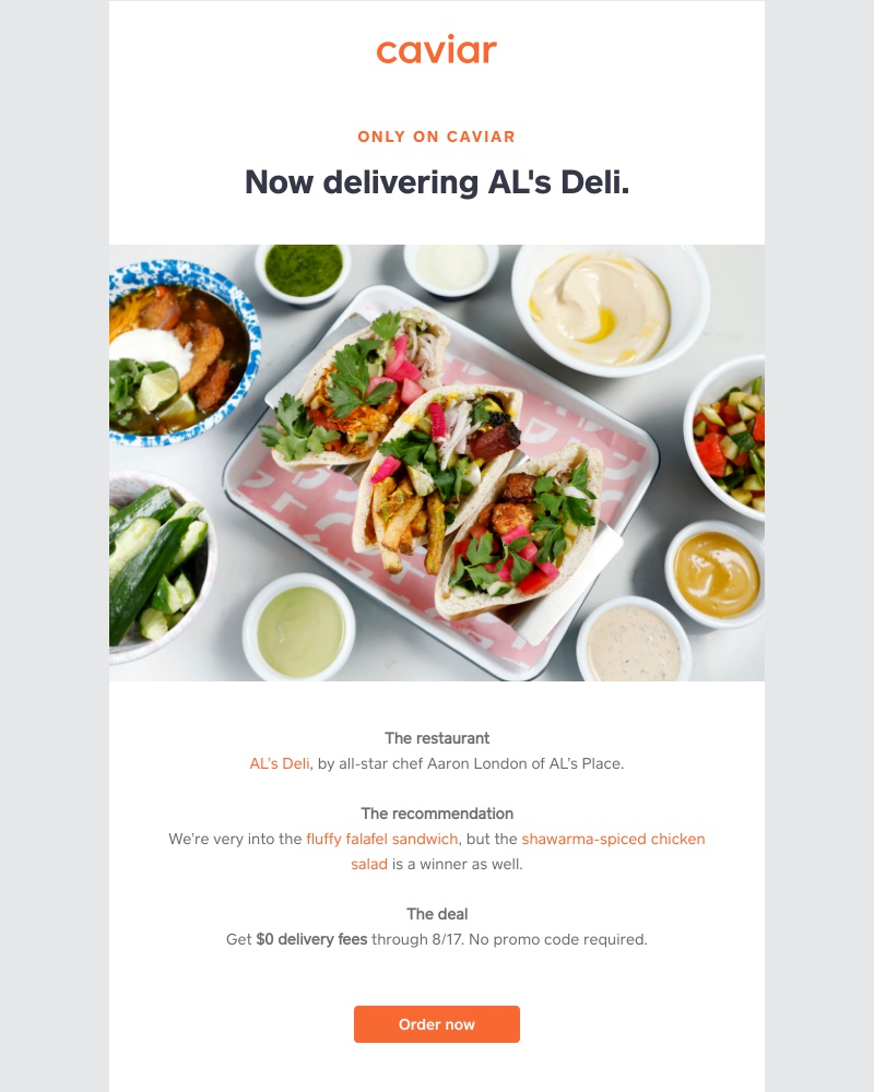 - AL’s Deli is now only on Caviar