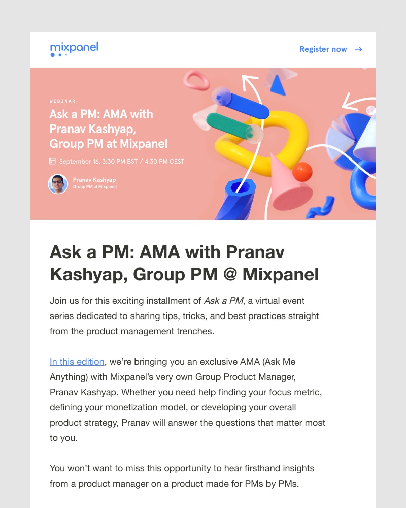 Mixpanel - AMA with Mixpanel's Group PM | Wednesday, 16 Sept. at 3:30 BST / 4:30 CEST
