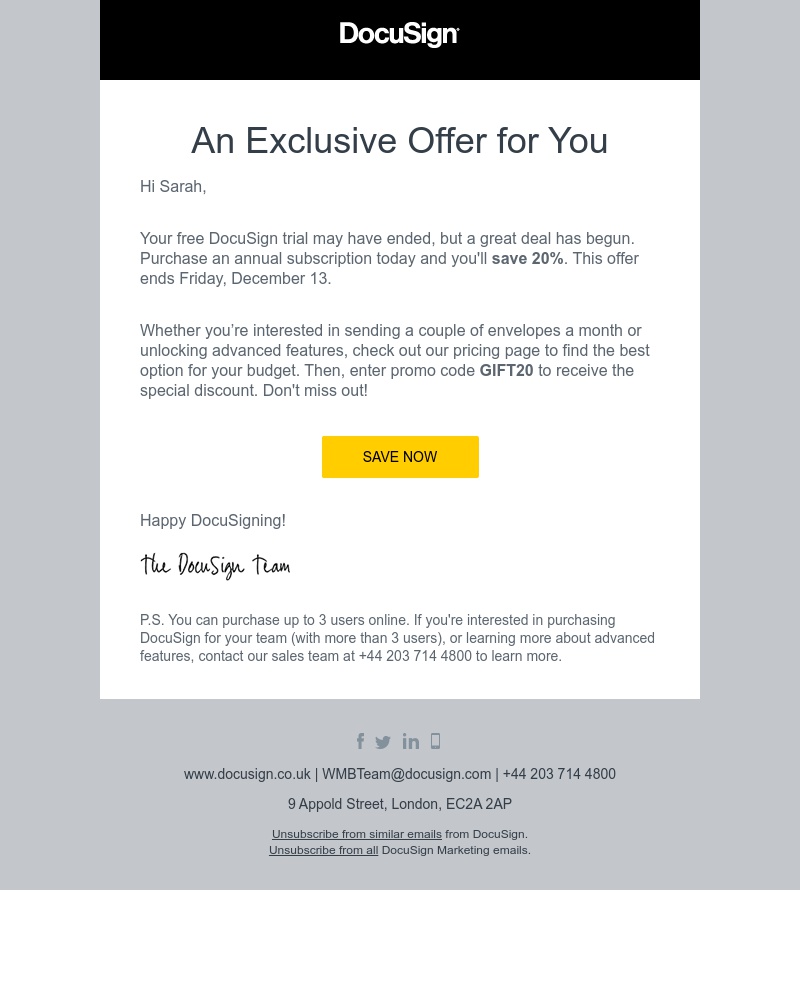 Docusign - An exclusive offer for you
