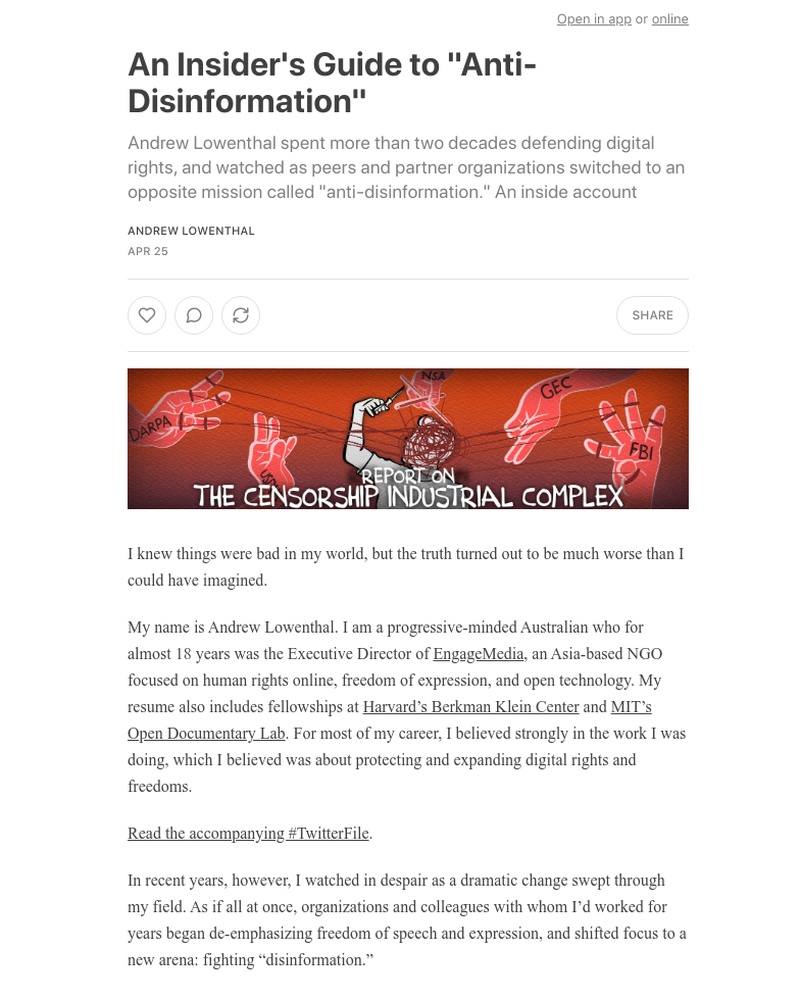 Substack - An Insider's Guide to "Anti-Disinformation"