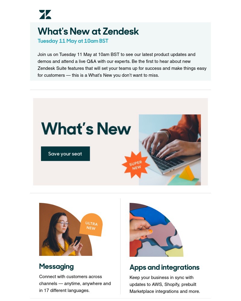 Zendesk - An invitation for Sarah