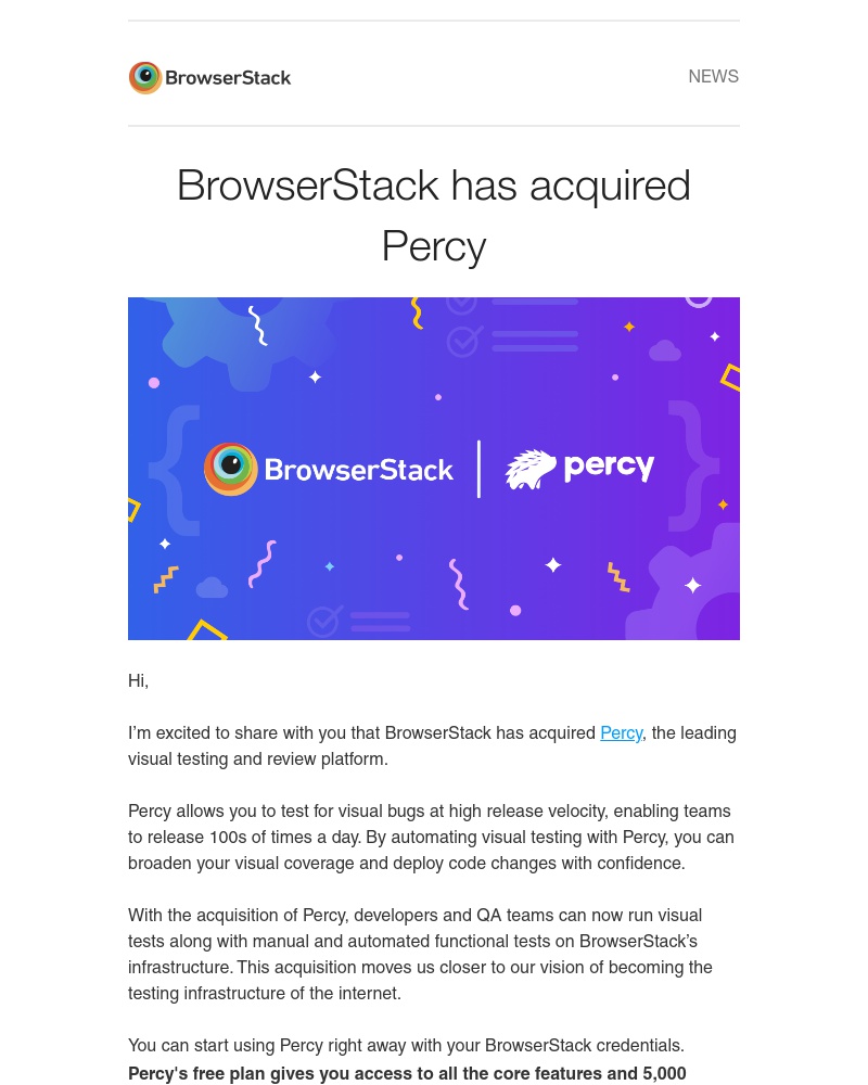 - Announcement: BrowserStack has acquired Percy