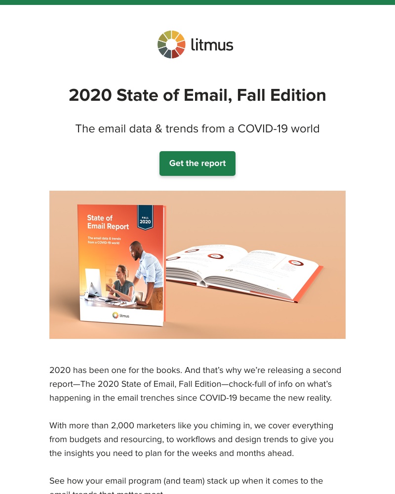Litmus - Announcing: The 2020 State of Email Report, Fall Edition