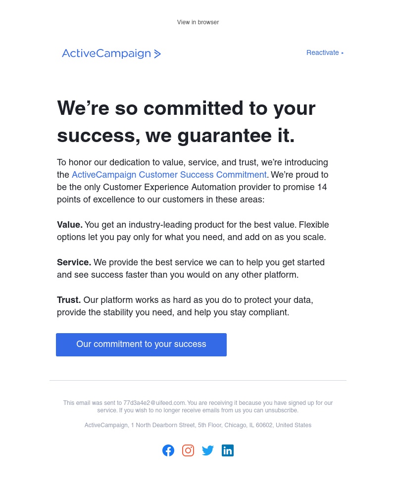- Announcing the ActiveCampaign Customer Success Commitment