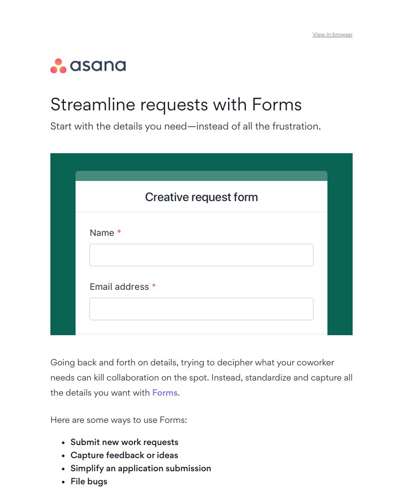 Asana - Another back and forth email thread?