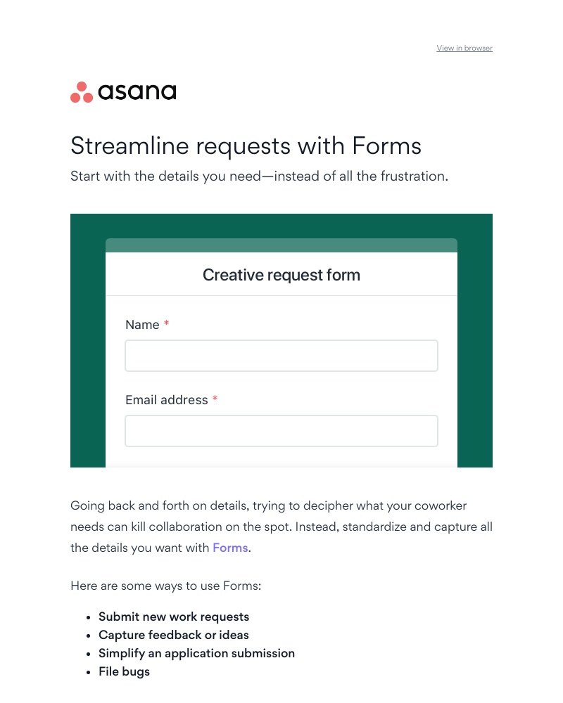 Asana - Another back and forth email thread?