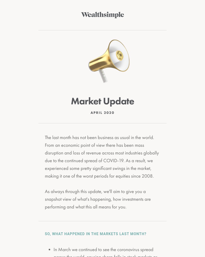 Wealthsimple - April Market Update