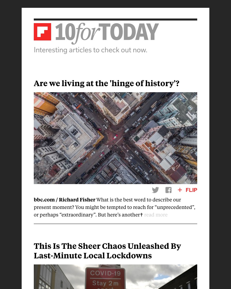 Flipboard - Are we living at the 'hinge of history'?