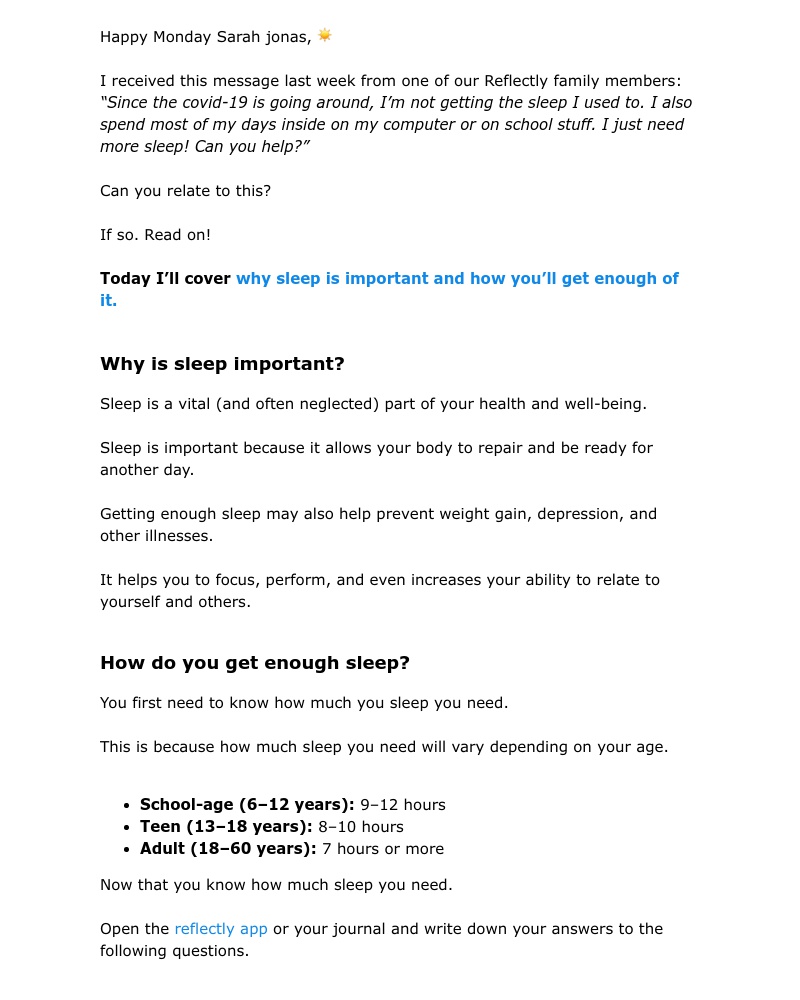 Reflectly - Are you getting enough sleep? 😴