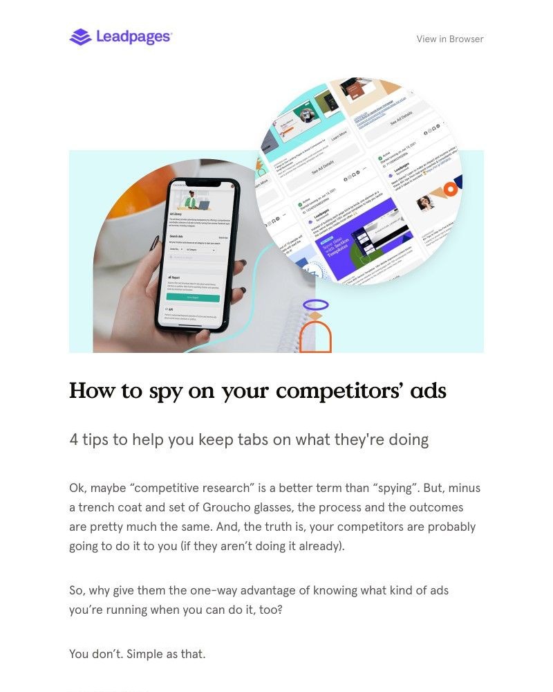 Leadpages - Are you spying?