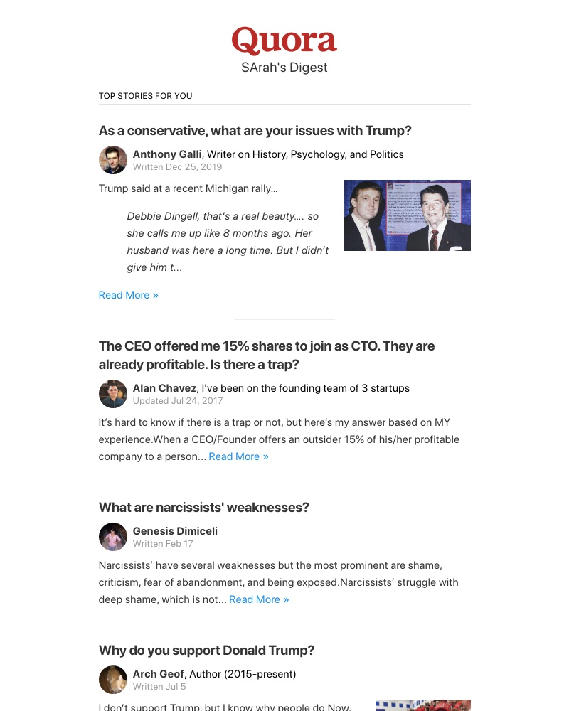 Quora - As a conservative, what are your issues with Trump?