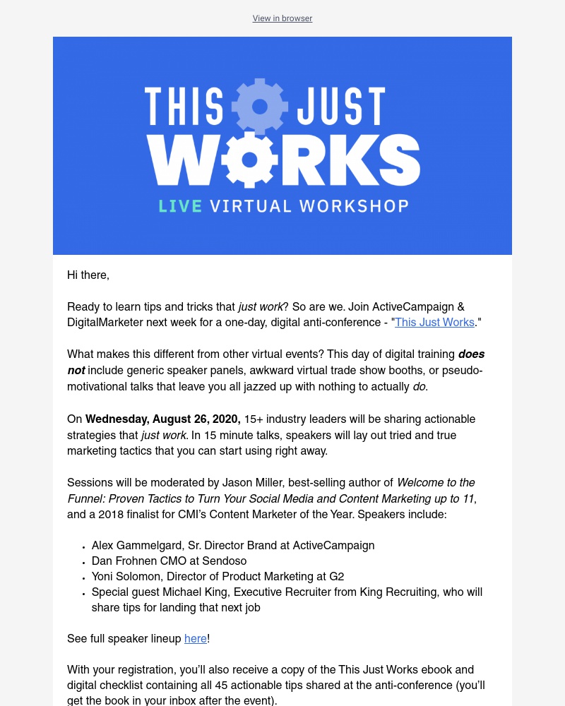 - As an insider, you get your $99 registration covered by ActiveCampaign