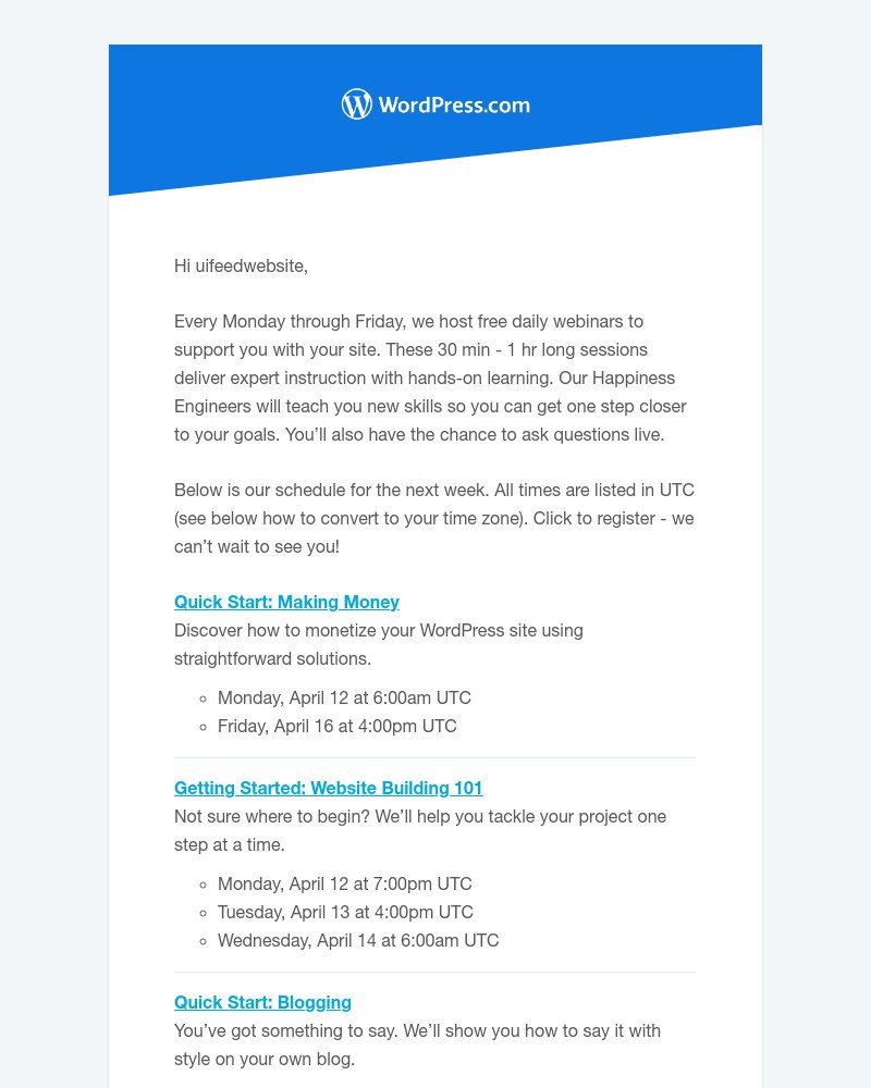 WordPress - Ask questions, get answers — register for our free webinars