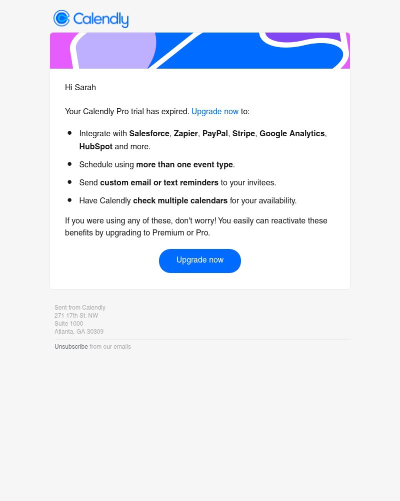 Calendly - Attn: Your Pro trial has expired
