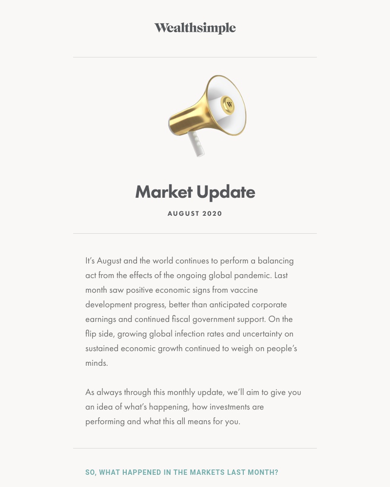 Wealthsimple - August Market Update