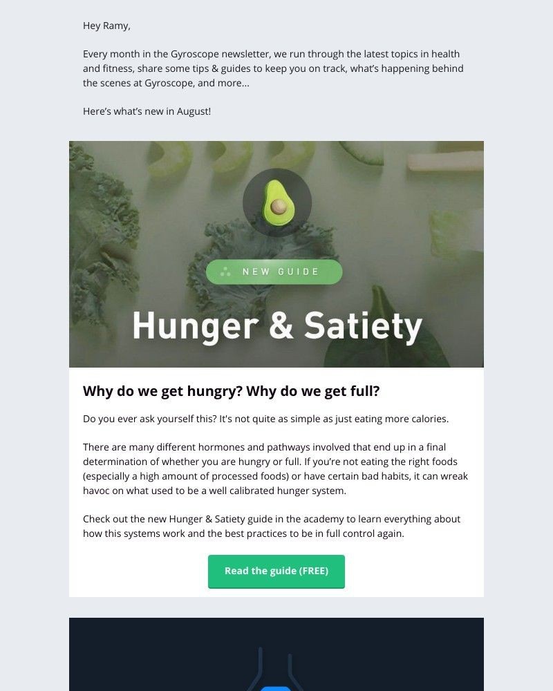 Gyroscope - August Newsletter: App Redesigns / New Hunger Guide / Carbon reduction, and more... ✨