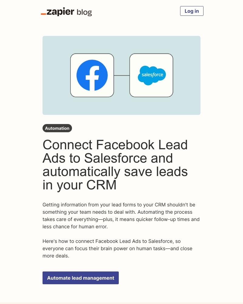 Zapier - Automatically send leads to your CRM