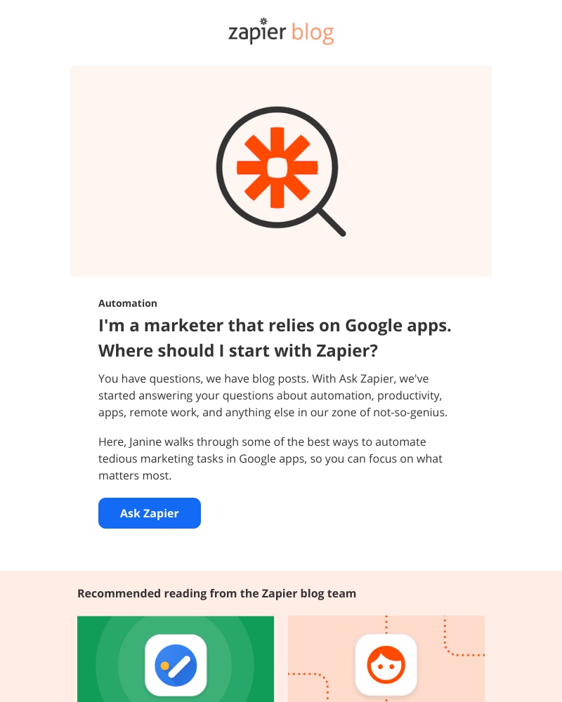 Zapier - Automating Google apps for marketing: Where should you start?