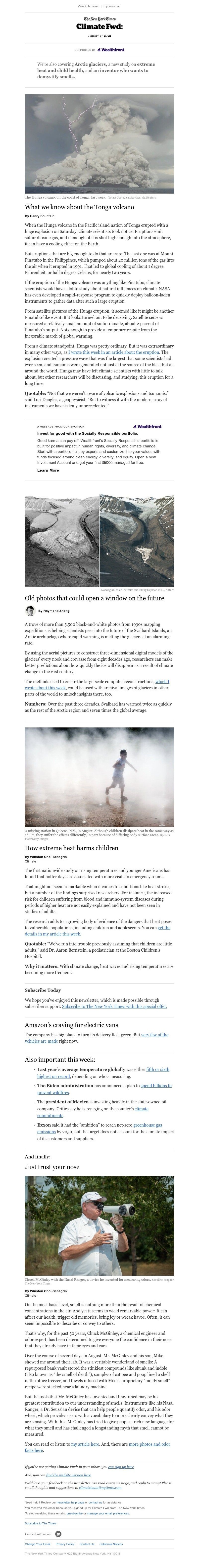 The New York Times - Climate Fwd: What we know about the Tonga volcano