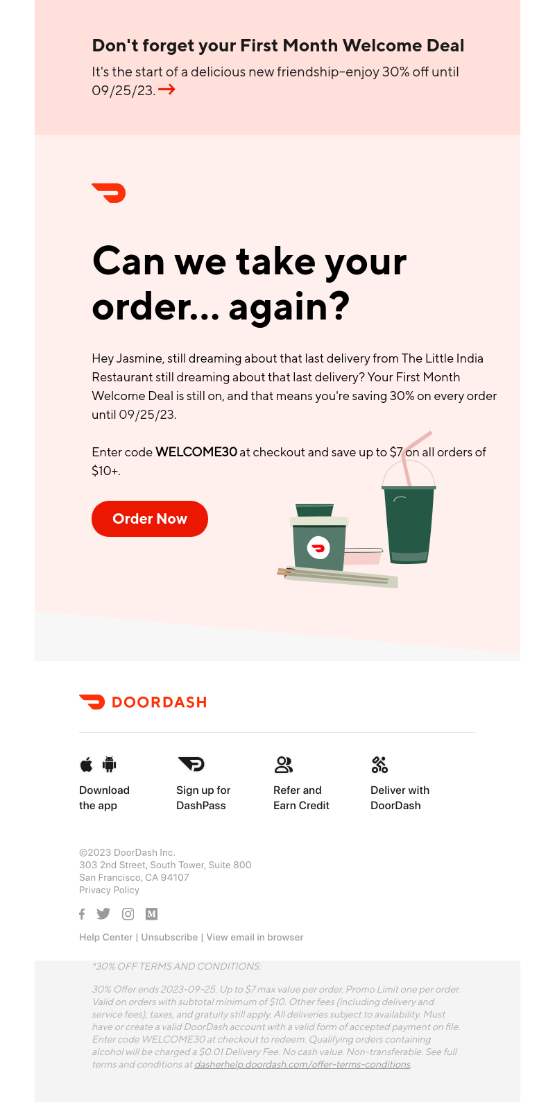  - Don’t miss out on 30% off, Jasmine!