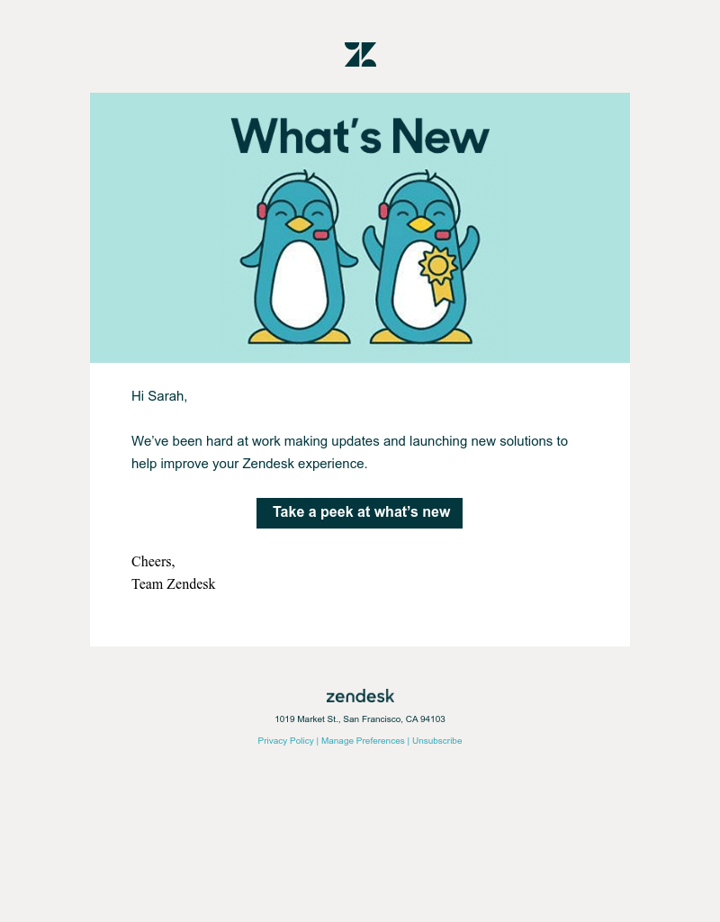 Zendesk - New features, better experiences all around.