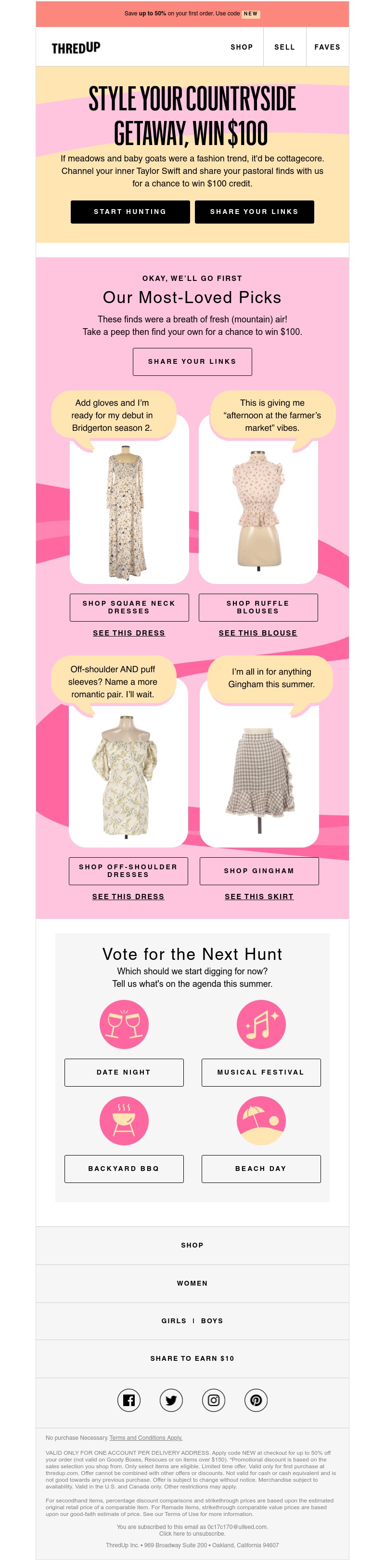 thredUP - Win $100 for your cottagecore opinions ❤️‍🍃