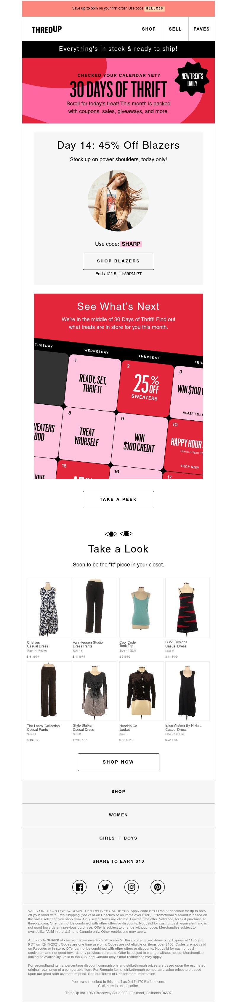 thredUP - TODAY ONLY: 45% off blazers⚡