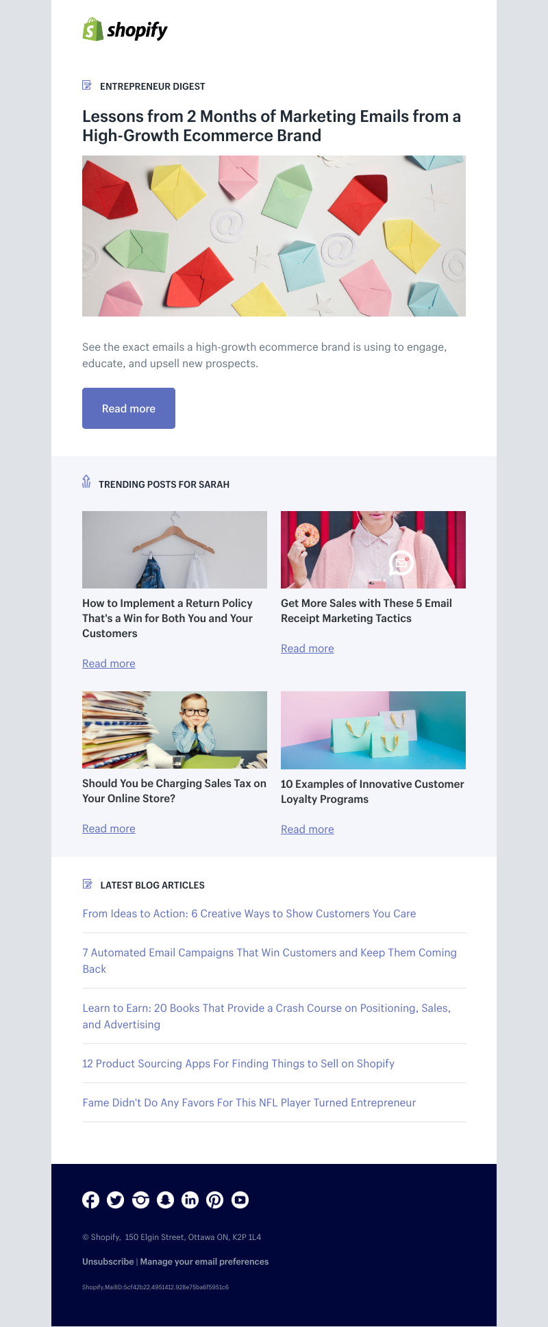 Shopify - Lessons from 2 Months of Marketing Emails from a High-Growth Ecommerce Brand