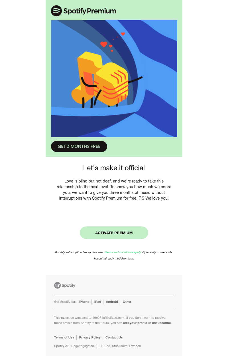 Spotify - 💚 Nothing says ‘I love you’ like 3 months free