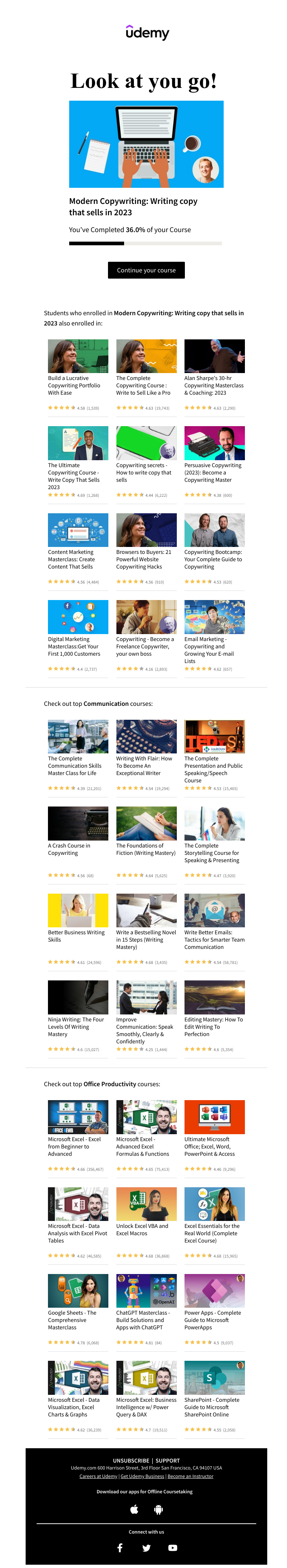 Udemy - Keep going with "Modern Copywriting: Writing copy that sells in 2023"!