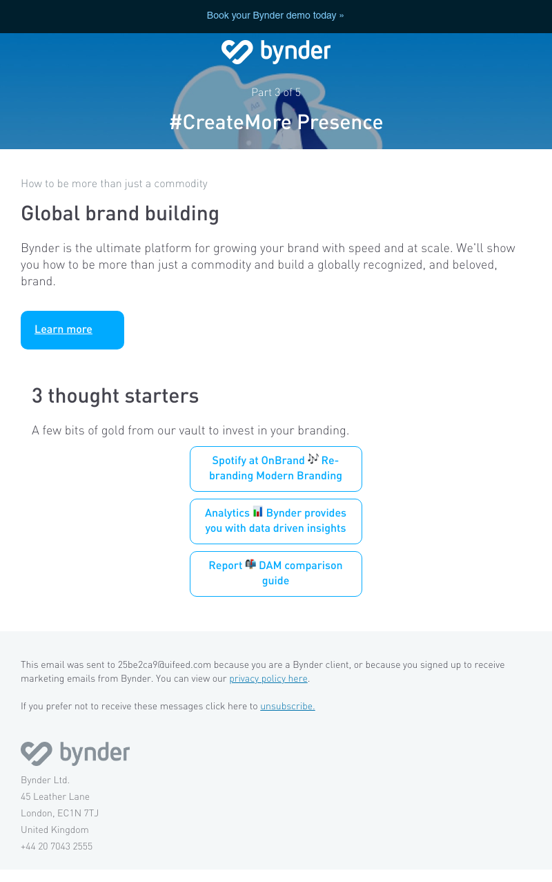 Bynder - Part 3: #CreateMore brand differentiation with Bynder
