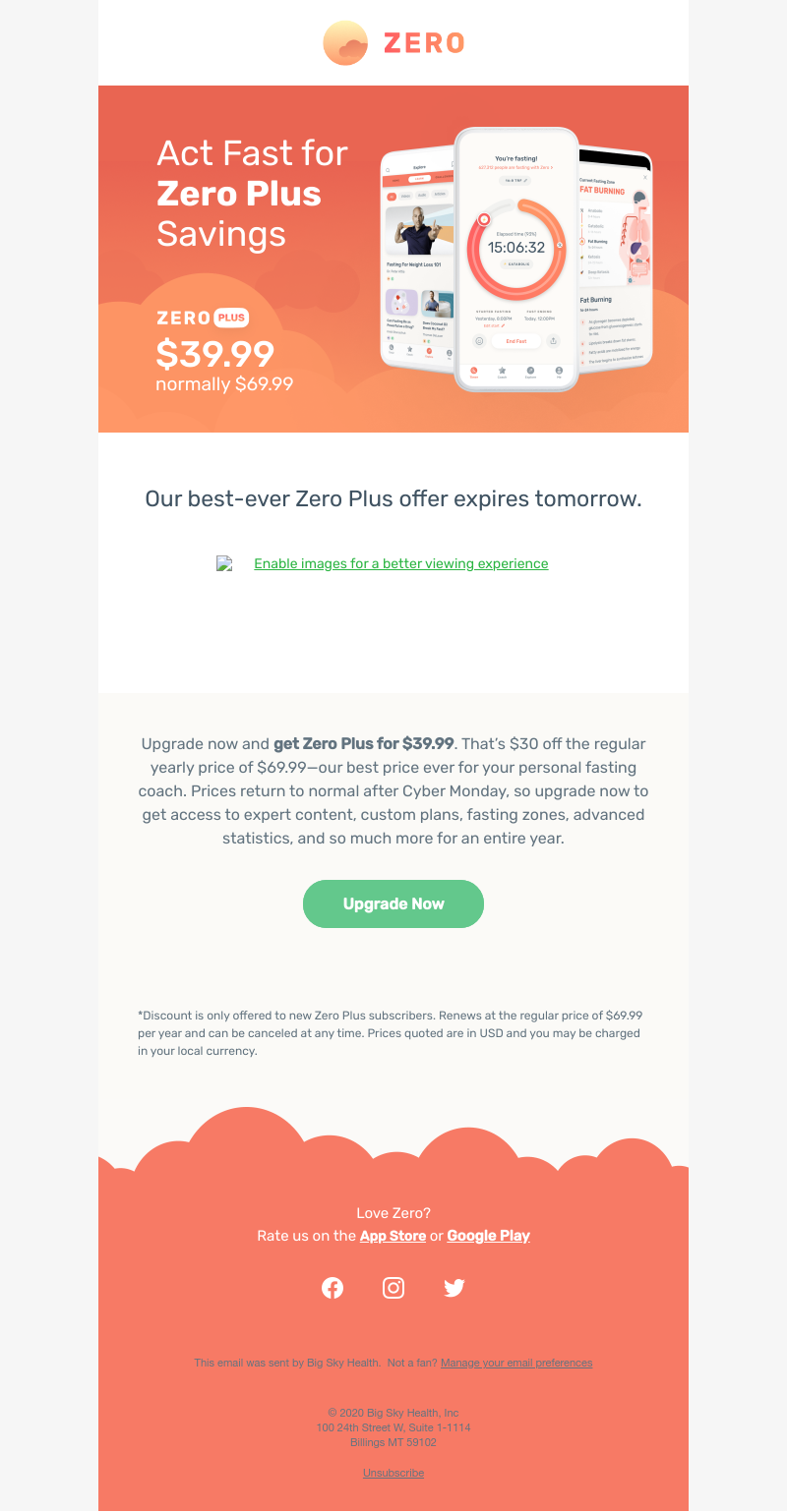 Zero - Last Chance for our Best Price Ever