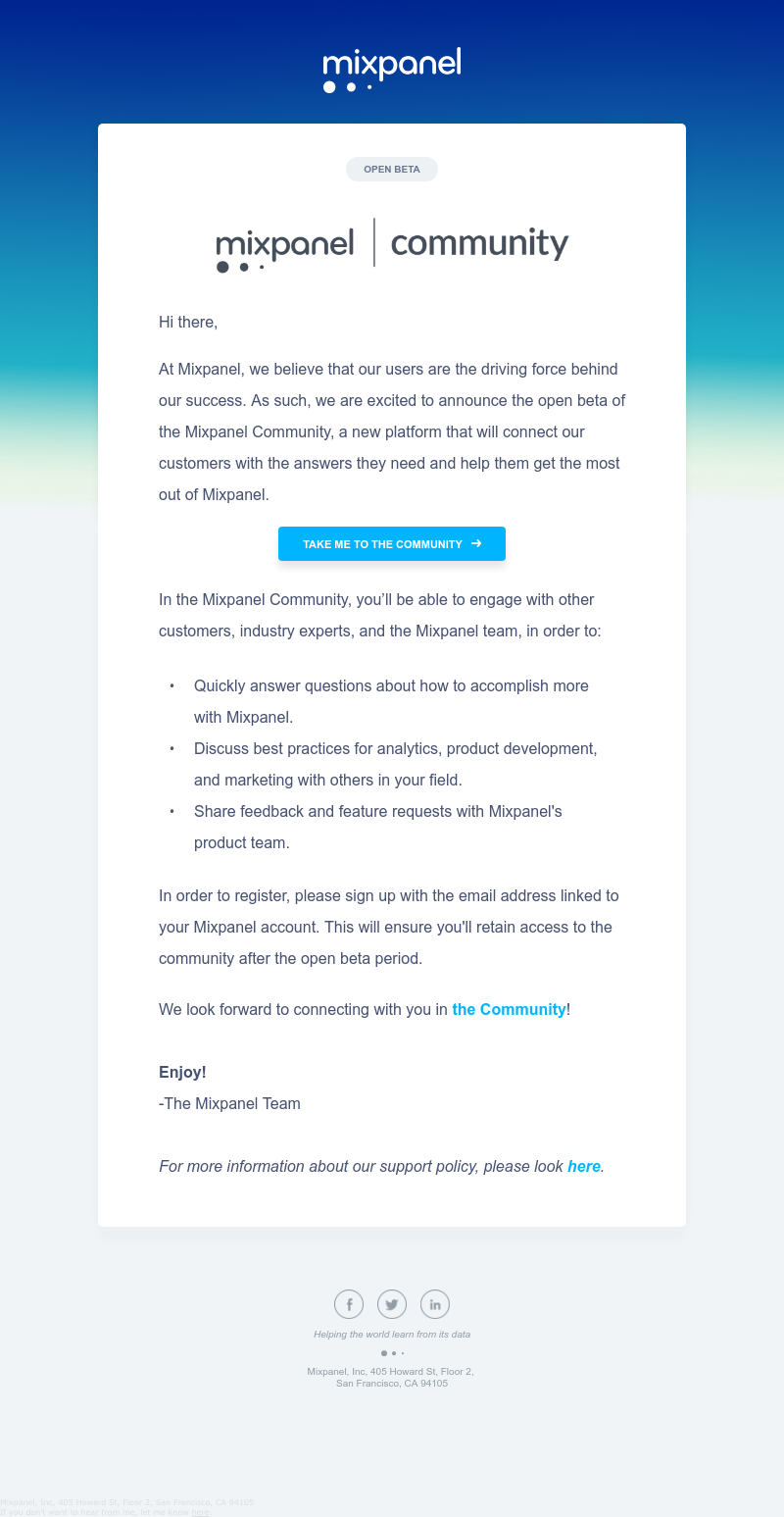 Mixpanel - Join the Mixpanel Community's open beta