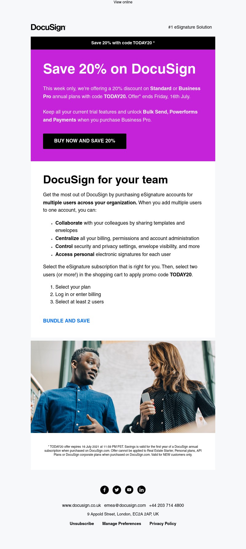 Docusign - Save 20% on DocuSign today